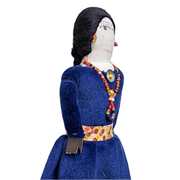 Vintage Native American Handmade Cloth Dolls Folk Art Beaded Primitive Navajo - Picture 8 of 14